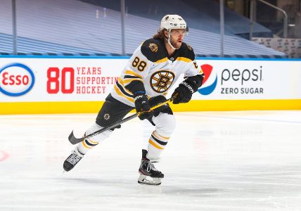 David Pastrňák is the right winger for the Boston Bruins.